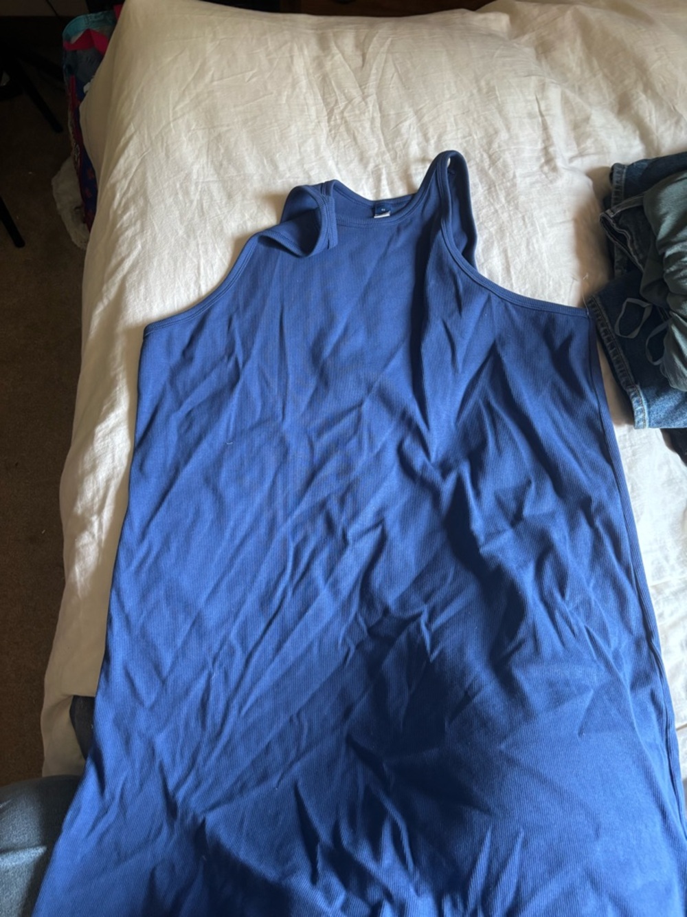 Blue Racerback Tank Top Dress
